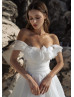 Off Shoulder Ivory Organza Stunning Wedding Dress
